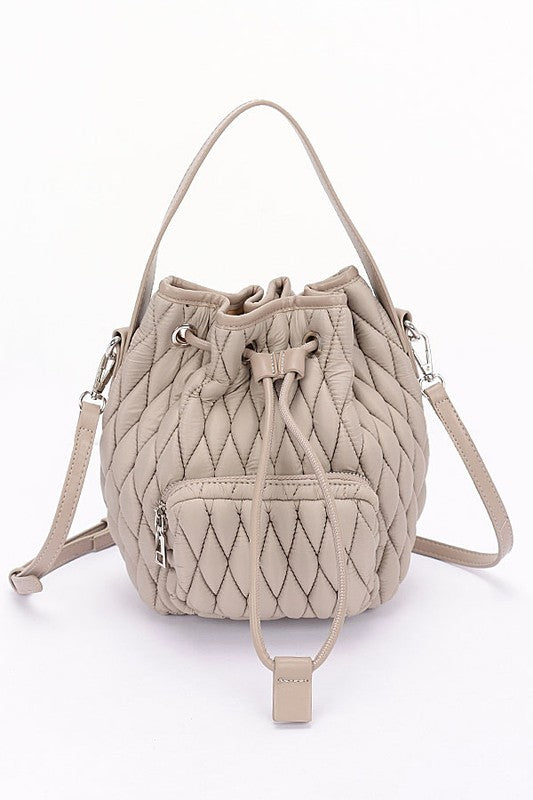 Quilted Puffer Bucket Bag – Convertible Style – LA BÂCHÉ