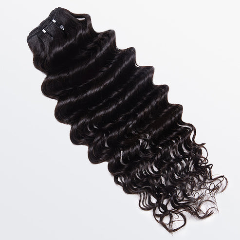 18-30 inch Raw Vietnam Hair Bundles Deep Wavy #1B Natural Black