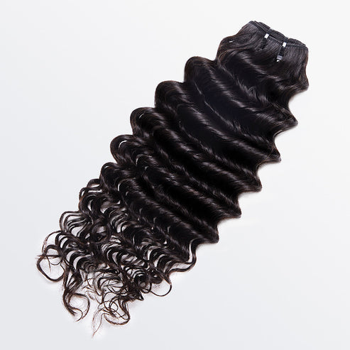 18-30 inch Raw Vietnam Hair Bundles Deep Wavy #1B Natural Black