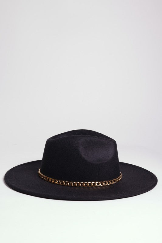 Gold Chain Fedora Hat – Casual Luxury – LA BÂCHÉ