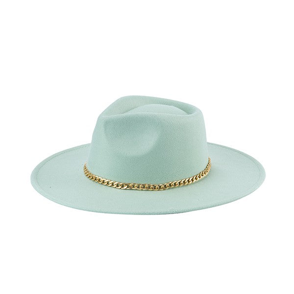 Gold Chain Fedora Hat – Casual Luxury – LA BÂCHÉ