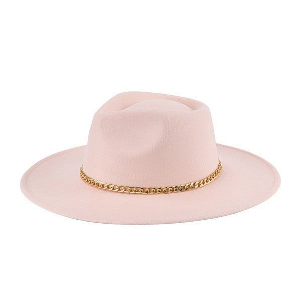 Gold Chain Fedora Hat – Casual Luxury – LA BÂCHÉ