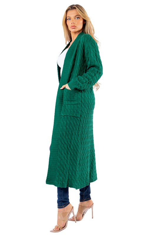 LANGER MAXIPULLOVER-CARDIGAN