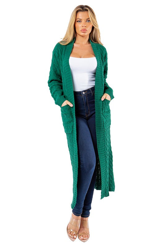 LANGER MAXIPULLOVER-CARDIGAN