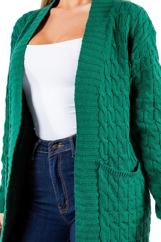 LANGER MAXIPULLOVER-CARDIGAN