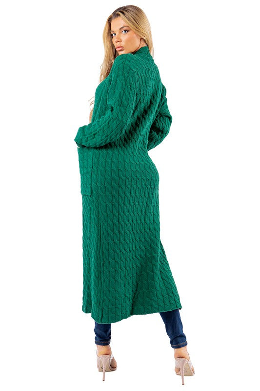 LANGER MAXIPULLOVER-CARDIGAN