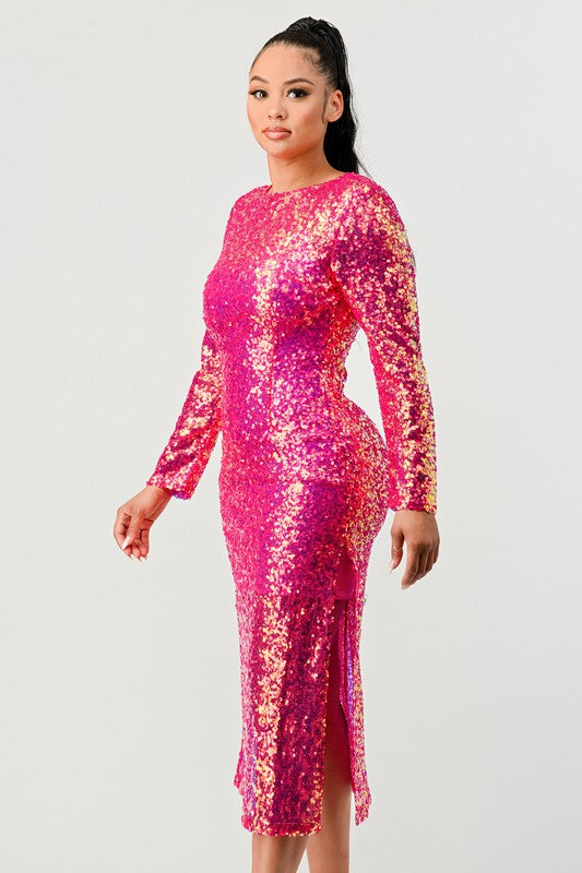 GLAMOUR MAXIKLEID MIT PAILLETTEN