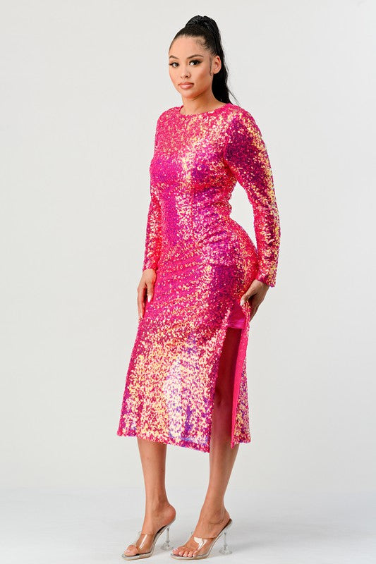 GLAMOUR MAXIKLEID MIT PAILLETTEN