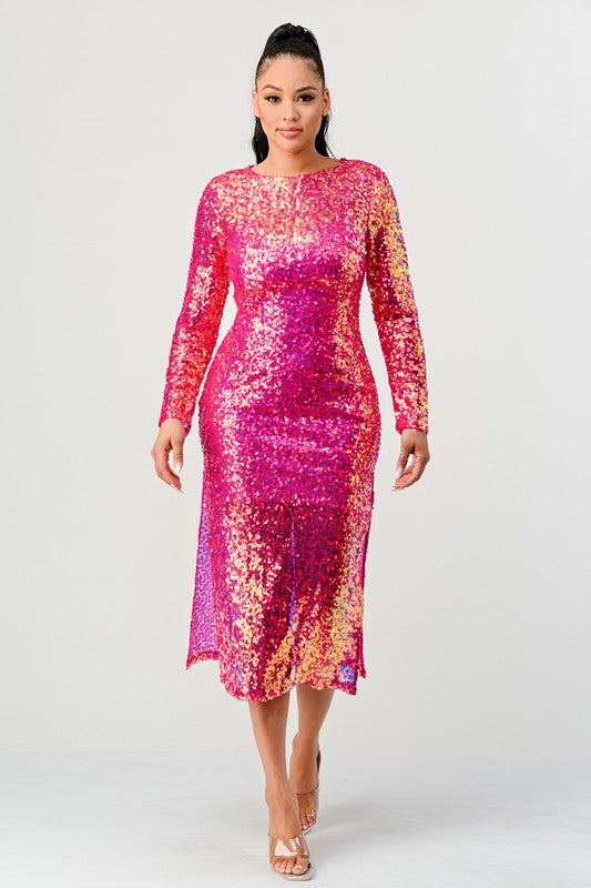 GLAMOUR MAXIKLEID MIT PAILLETTEN
