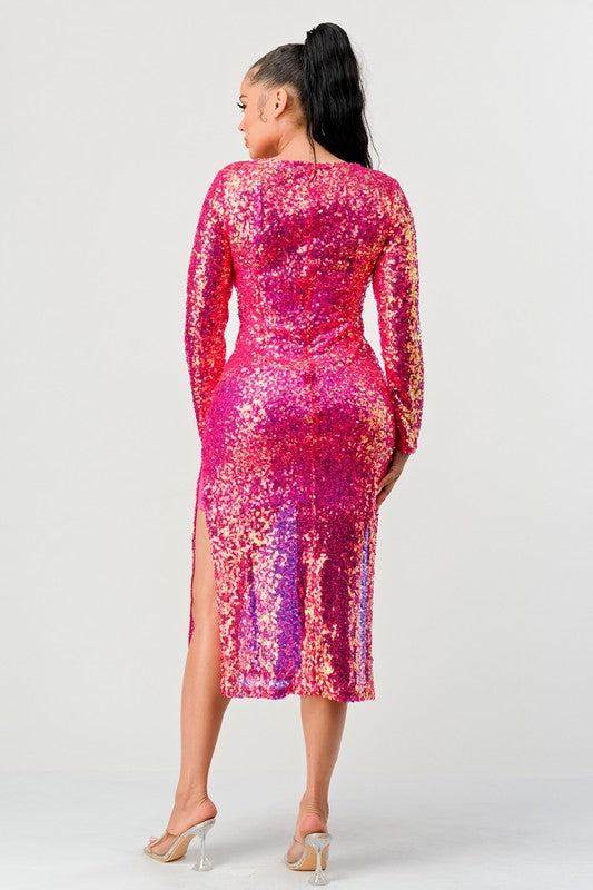 GLAMOUR MAXIKLEID MIT PAILLETTEN