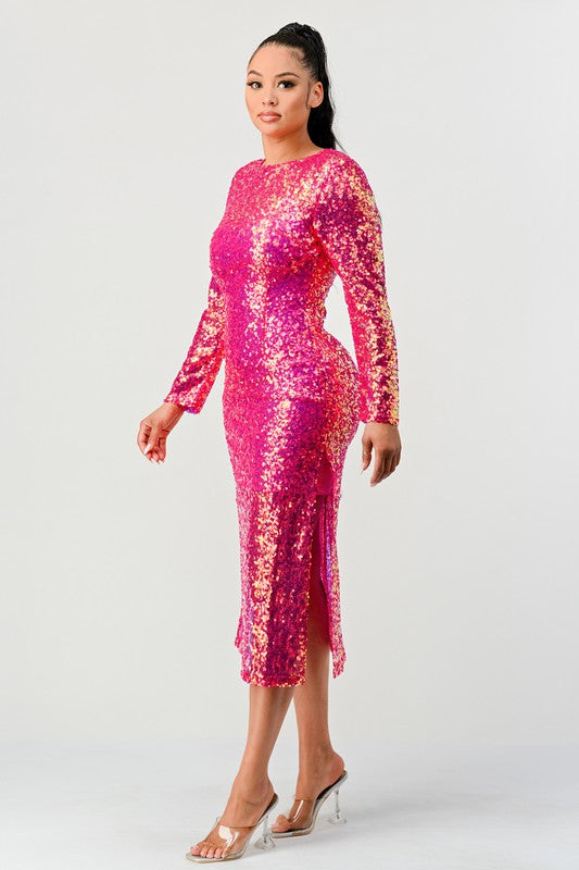 GLAMOUR MAXIKLEID MIT PAILLETTEN