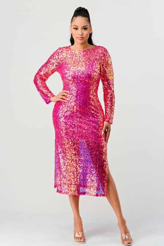 GLAMOUR MAXIKLEID MIT PAILLETTEN