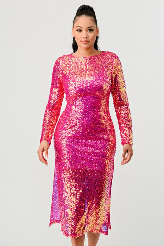 GLAMOUR MAXIKLEID MIT PAILLETTEN