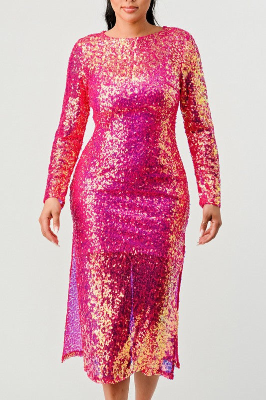 GLAMOUR MAXIKLEID MIT PAILLETTEN