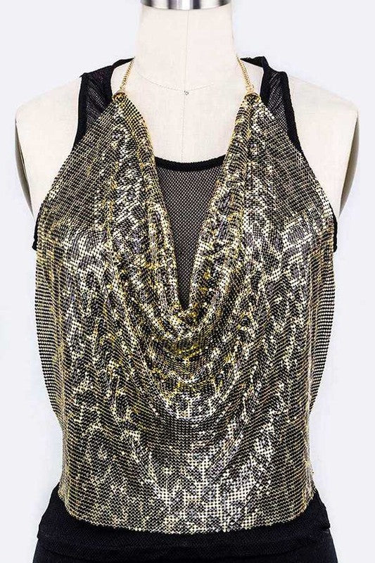 Metallic Chainmail Iconic Halter Top