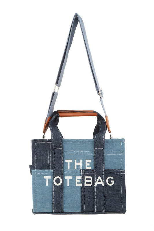 Medium Denim Tote Bag - Crossbody Style - LA BÂCHÉ