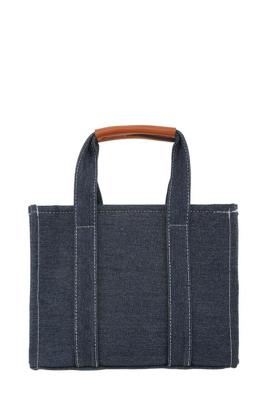 Medium Denim Tote Bag - Crossbody Style - LA BÂCHÉ
