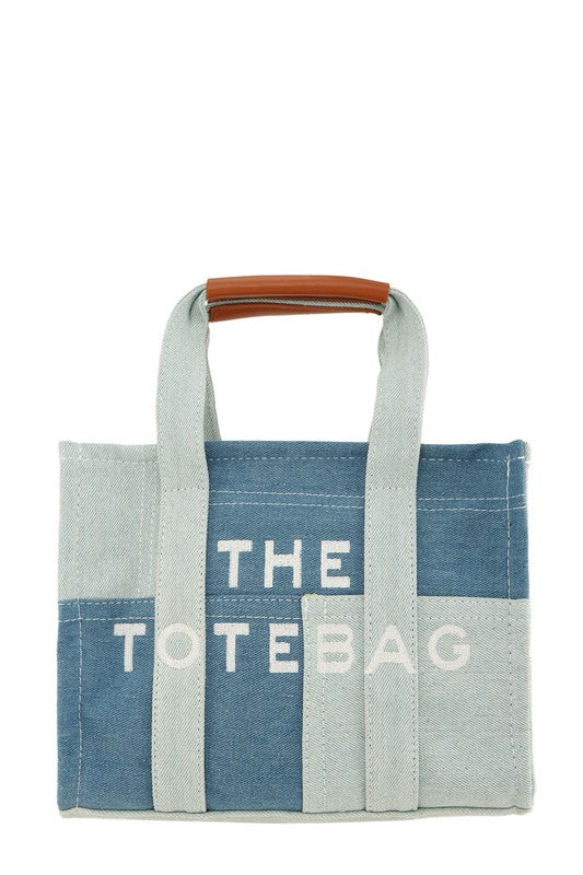 Medium Denim Tote Bag - Crossbody Style - LA BÂCHÉ