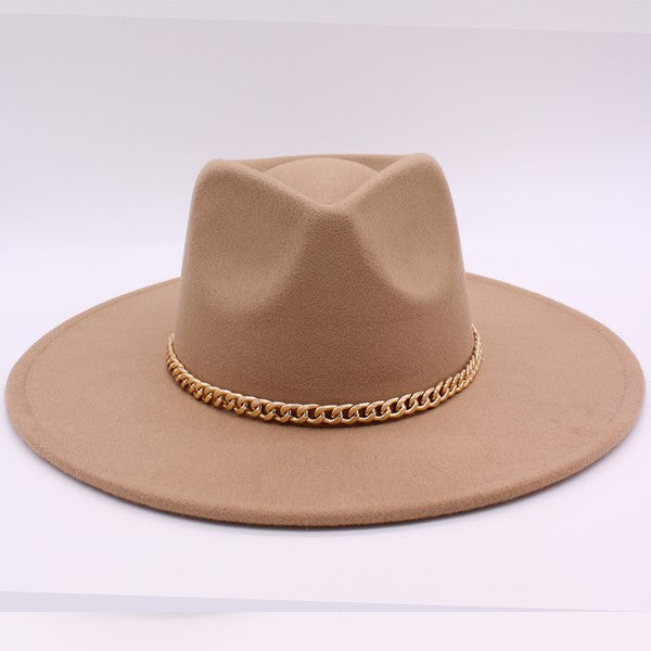 Gold Chain Fedora Hat – Casual Luxury – LA BÂCHÉ